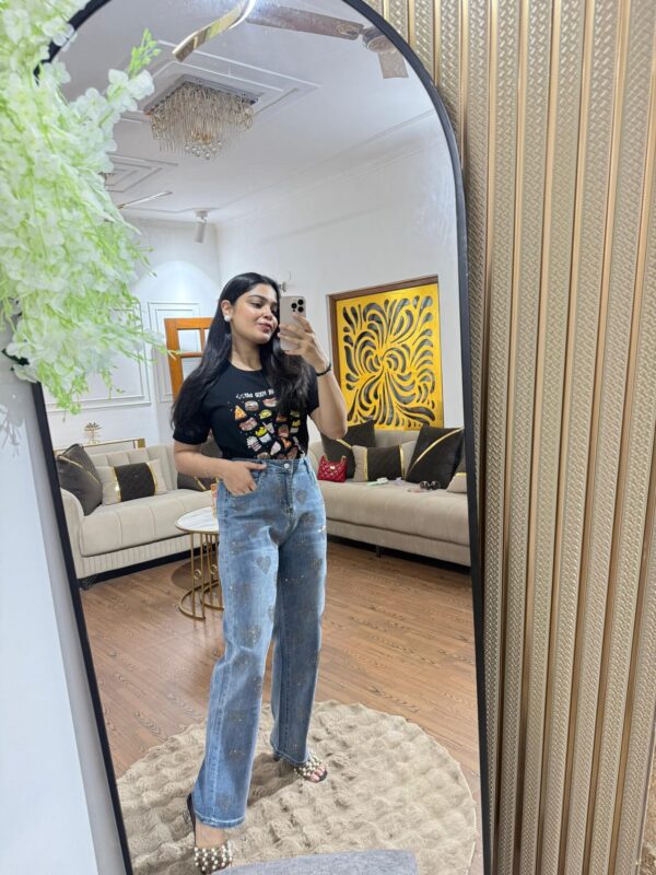 Heart shimmer jeans