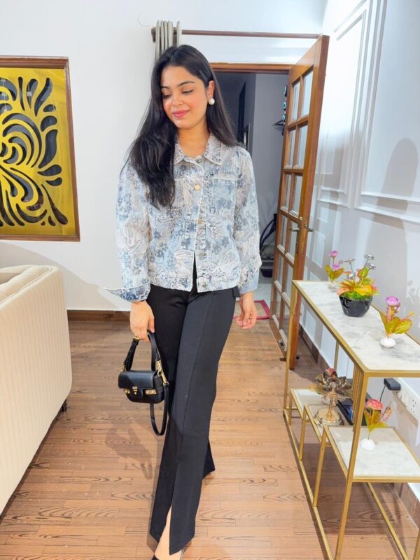 Sequin embellished denim jacket - Image 4