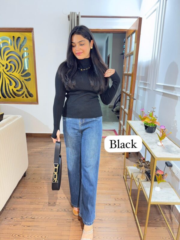 Mock neck ribbed sweater - Image 10