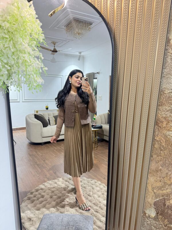 Dress with tweed jacket