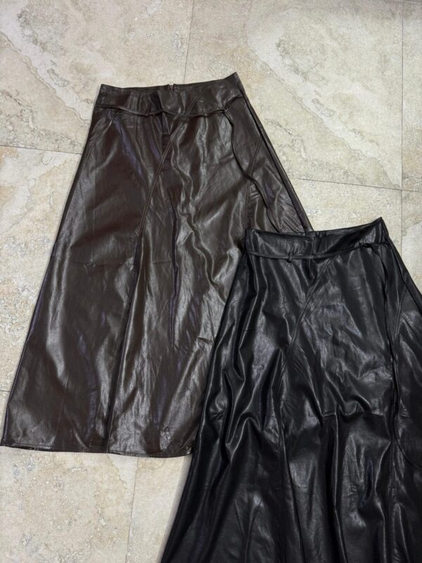 Flare shiny leather skirt - Image 2