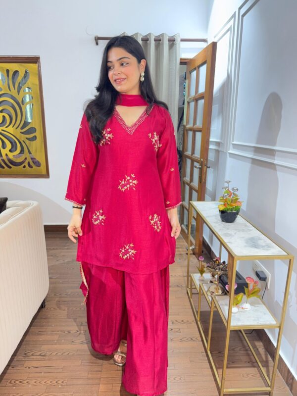 Rani pink embellished suit