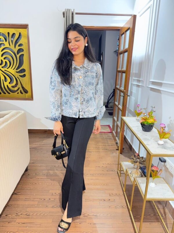 Sequin embellished denim jacket