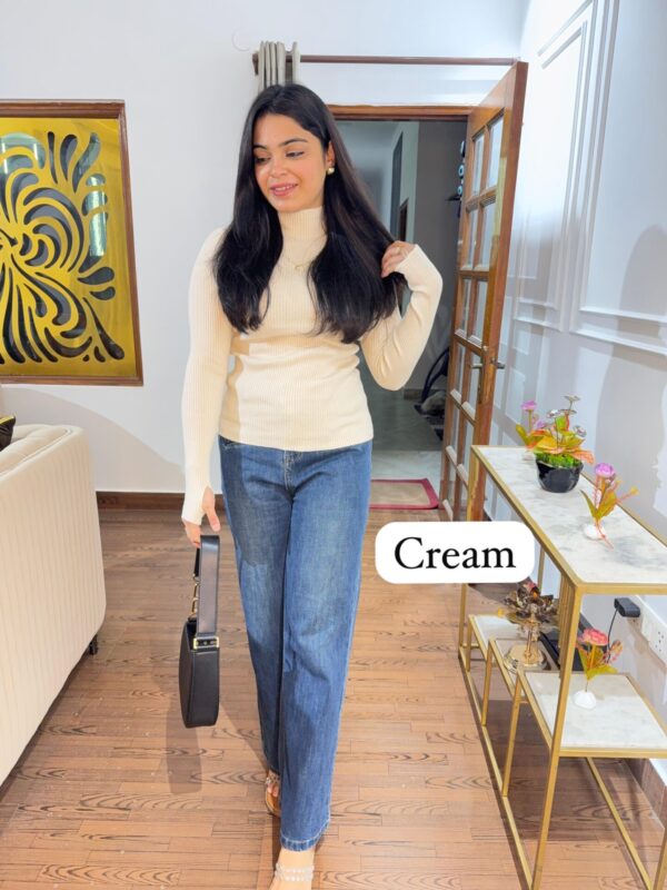 Mock neck ribbed sweater - Image 2
