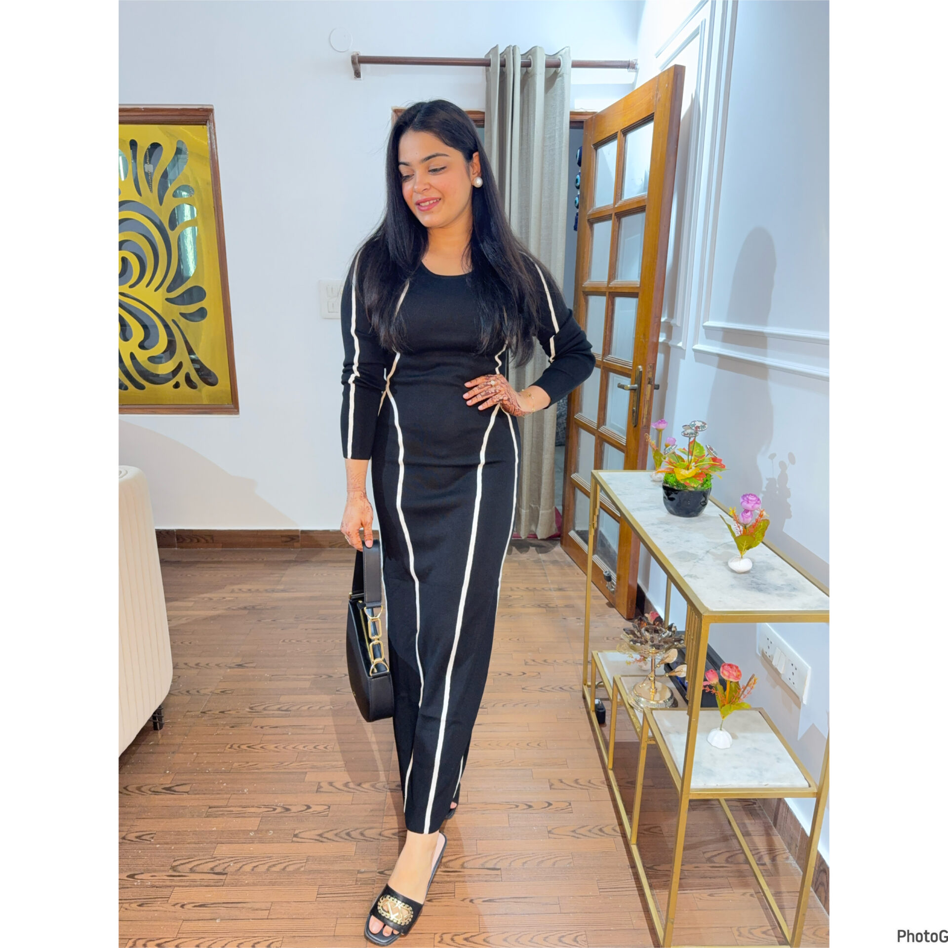 Daisy striped knitted dress - Image 4