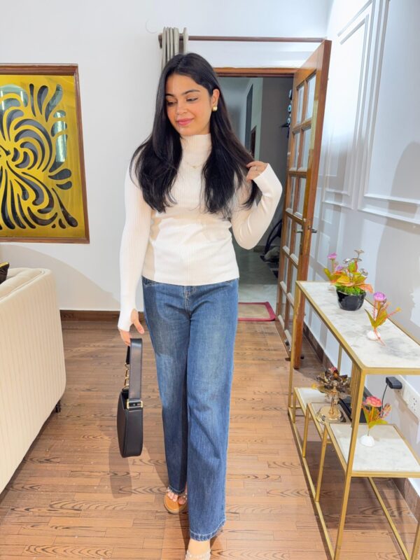 Mock neck ribbed sweater - Image 8
