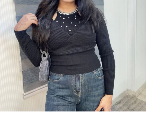 Ribbed cold shoulder top - Image 3