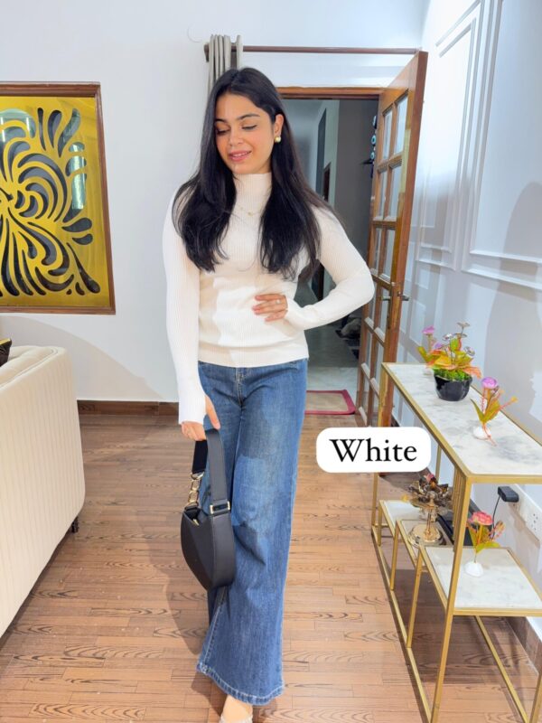 Mock neck ribbed sweater - Image 5