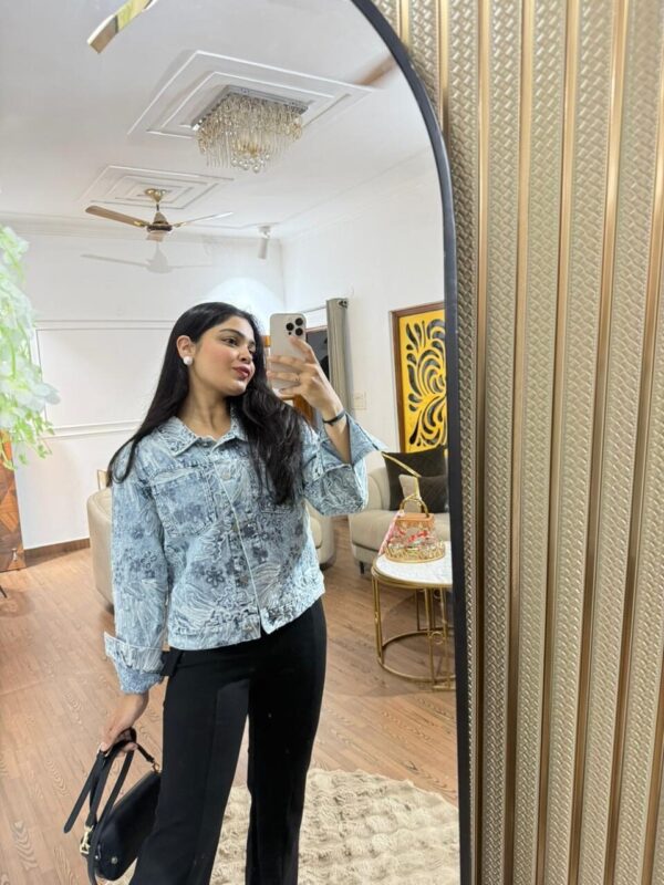 Sequin embellished denim jacket - Image 3