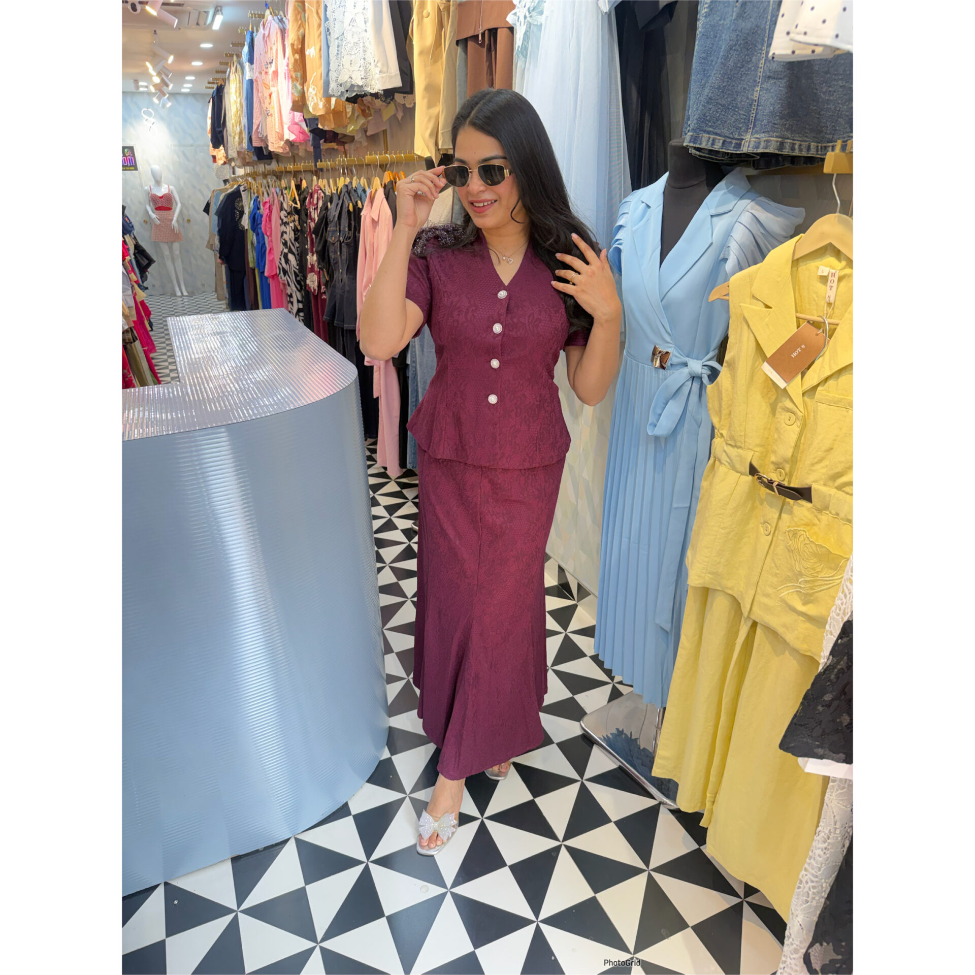 Raha fish cut skirt set
