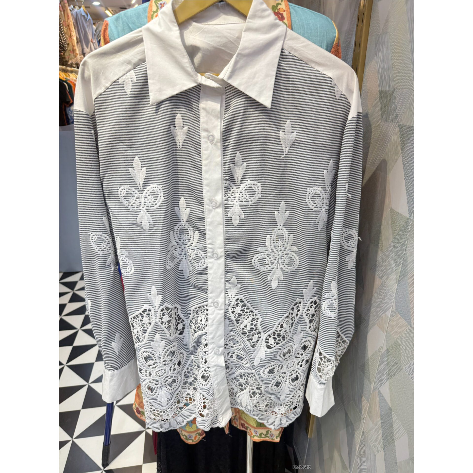 Lia crochet stripe shirt - Image 2